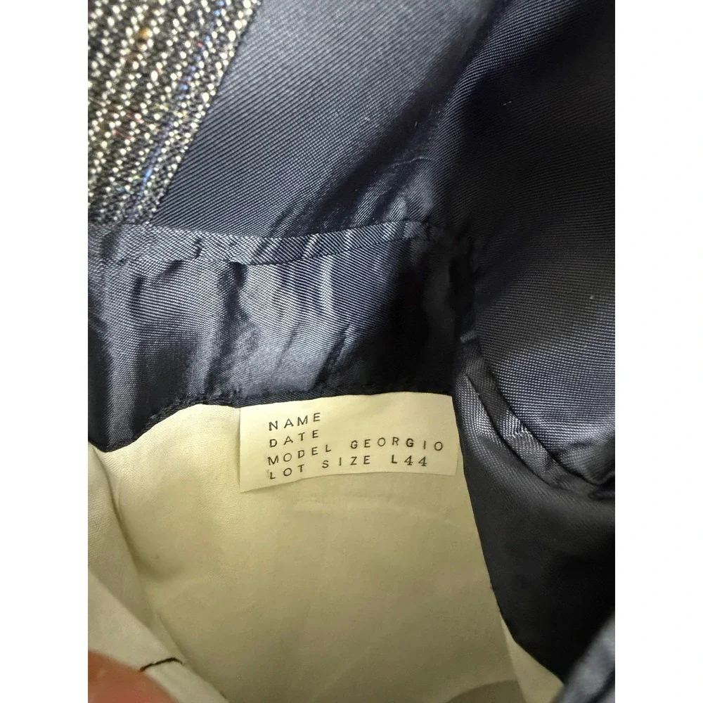 Francesco Maiolo Mens 42L Grey Wool Silk Blend‎ Hand Tailored Blazer Sport Coat